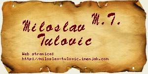 Miloslav Tulović vizit kartica